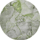 8' Green And Ivory Abstract Washable Round Rug With UV Protection - HomeRoots - Flyclothing LLC