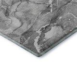 3' X 5' Pewter And Ivory Abstract Washable Area Rug With UV Protection - HomeRoots - Flyclothing LLC