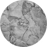 8' Pewter And Ivory Abstract Washable Round Rug With UV Protection - HomeRoots - Flyclothing LLC