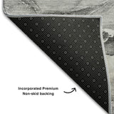 9' X 12' Pewter And Ivory Abstract Washable Area Rug With UV Protection - HomeRoots - Flyclothing LLC