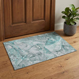 3' X 5' Teal And Ivory Abstract Washable Area Rug With UV Protection - HomeRoots - Flyclothing LLC
