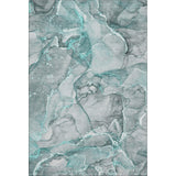 3' X 5' Teal And Ivory Abstract Washable Area Rug With UV Protection - HomeRoots - Flyclothing LLC