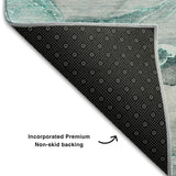 3' X 5' Teal And Ivory Abstract Washable Area Rug With UV Protection - HomeRoots - Flyclothing LLC