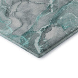 3' X 5' Teal And Ivory Abstract Washable Area Rug With UV Protection - HomeRoots - Flyclothing LLC