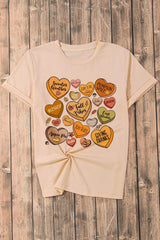 Heart Graphic Round Neck Short Sleeve T-Shirt - Trendsi - Flyclothing LLC