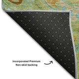 3' X 5' Fern Green And Blue Paisley Washable Area Rug With UV Protection - HomeRoots - Flyclothing LLC
