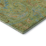 5' X 8' Fern Green And Blue Paisley Washable Area Rug With UV Protection - HomeRoots - Flyclothing LLC