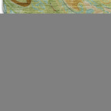 8' Fern Green And Blue Paisley Washable Round Rug With UV Protection - HomeRoots - Flyclothing LLC