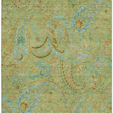 9' X 12' Fern Green And Blue Paisley Washable Area Rug With UV Protection - HomeRoots - Flyclothing LLC