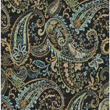 8' X 10' Black Blue And Green Paisley Washable Area Rug With UV Protection - HomeRoots - Flyclothing LLC