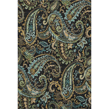 9' X 12' Black Blue And Green Paisley Washable Area Rug With UV Protection - HomeRoots - Flyclothing LLC