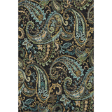 9' X 12' Black Blue And Green Paisley Washable Area Rug With UV Protection - HomeRoots - Flyclothing LLC