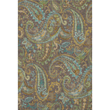 3' X 5' Chocolate Blue And Green Paisley Washable Area Rug With UV Protection - HomeRoots - Flyclothing LLC