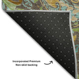 8' X 10' Chocolate Blue And Green Paisley Washable Area Rug With UV Protection - HomeRoots - Flyclothing LLC