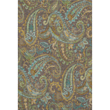9' X 12' Chocolate Blue And Green Paisley Washable Area Rug With UV Protection - HomeRoots - Flyclothing LLC