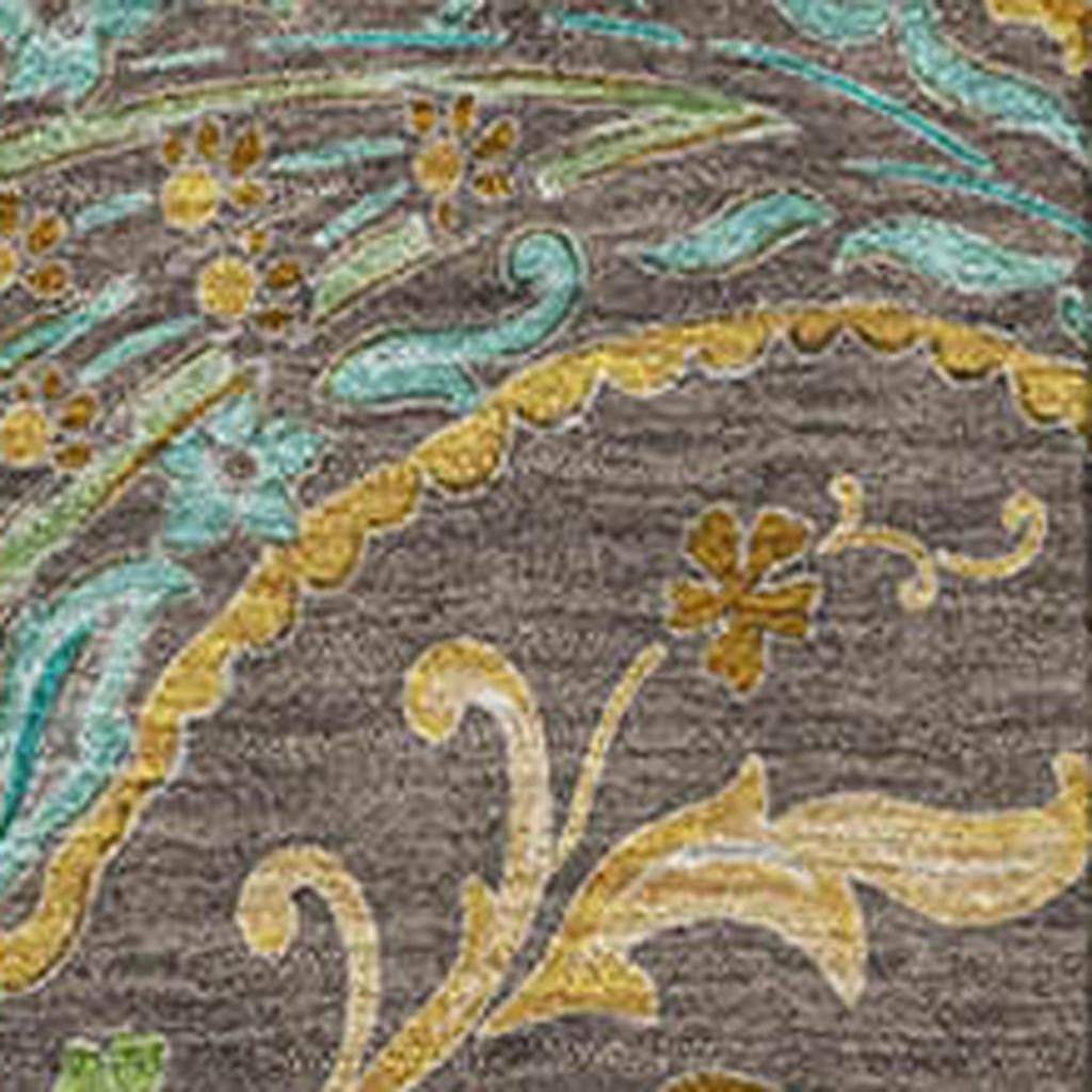 9' X 12' Chocolate Blue And Green Paisley Washable Area Rug With UV Protection - HomeRoots - Flyclothing LLC