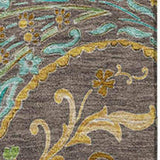 10' X 14' Chocolate Blue And Green Paisley Washable Area Rug With UV Protection - HomeRoots - Flyclothing LLC