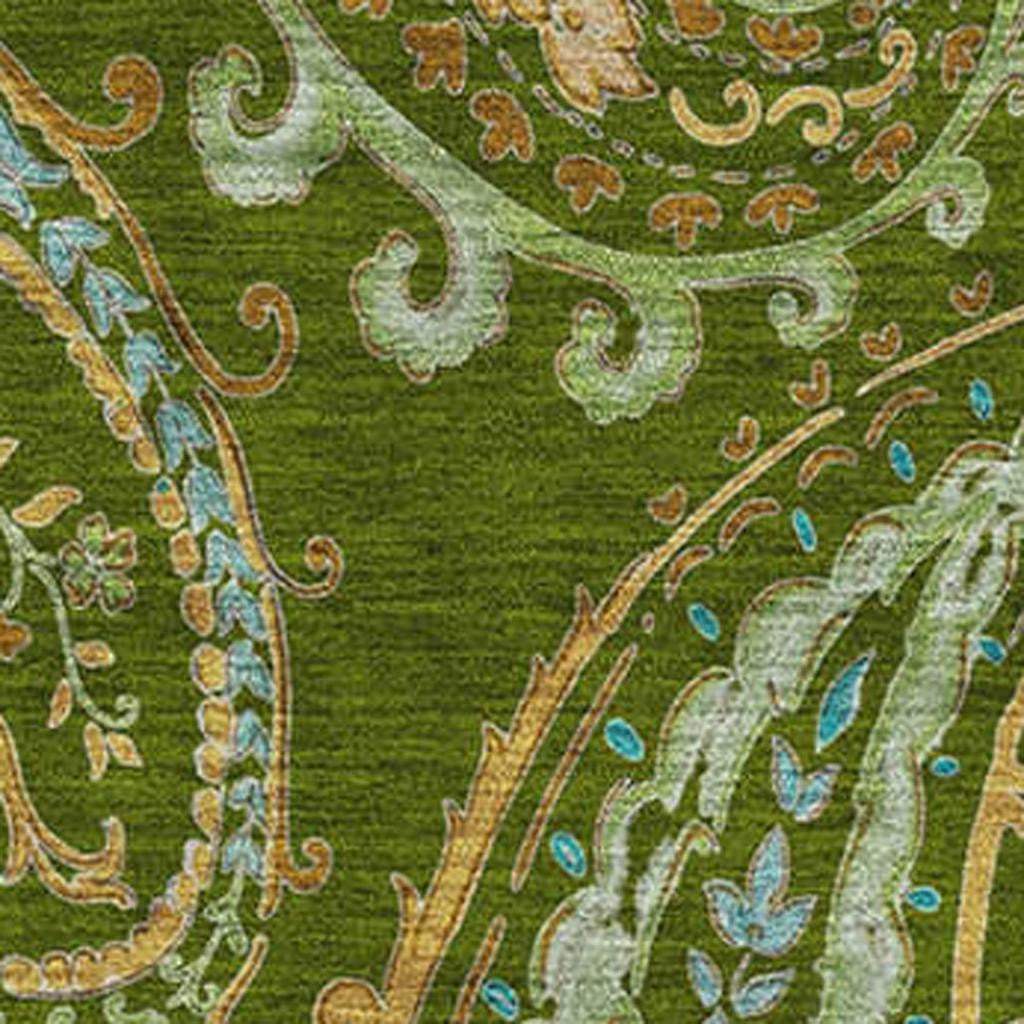 3' X 5' Green And Blue Paisley Washable Area Rug With UV Protection - HomeRoots - Flyclothing LLC