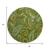 8' Green And Blue Paisley Washable Round Rug With UV Protection - HomeRoots - Flyclothing LLC