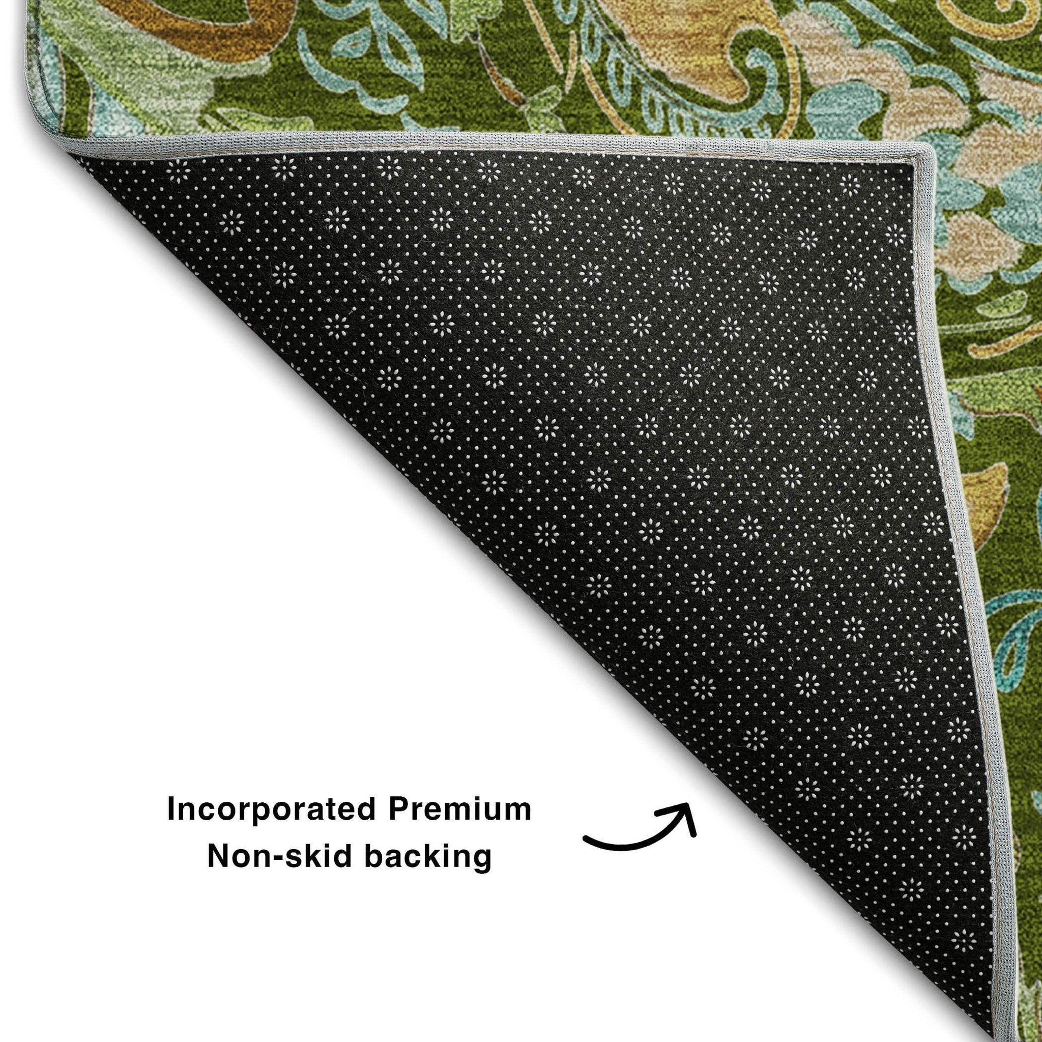 9' X 12' Green And Blue Paisley Distressed Washable Area Rug With UV Protection - HomeRoots - Flyclothing LLC