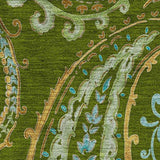 10' X 14' Green And Blue Paisley Washable Area Rug With UV Protection - HomeRoots - Flyclothing LLC