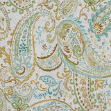 3' X 5' Ivory Blue And Green Paisley Washable Area Rug With UV Protection - HomeRoots - Flyclothing LLC
