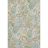 5' X 8' Ivory Blue And Green Paisley Distressed Washable Area Rug With UV Protection - HomeRoots - Flyclothing LLC