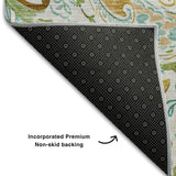 5' X 8' Ivory Blue And Green Paisley Distressed Washable Area Rug With UV Protection - HomeRoots - Flyclothing LLC
