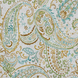 8' X 10' Ivory Blue And Green Paisley Washable Area Rug With UV Protection - HomeRoots - Flyclothing LLC