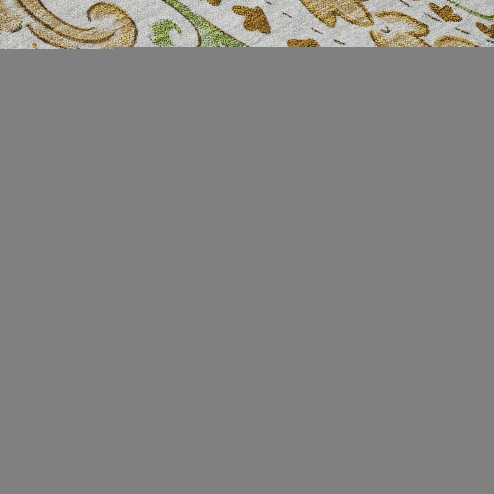 9' X 12' Ivory Blue And Green Paisley Distressed Washable Area Rug With UV Protection - HomeRoots - Flyclothing LLC