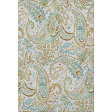 9' X 12' Ivory Blue And Green Paisley Distressed Washable Area Rug With UV Protection - HomeRoots - Flyclothing LLC