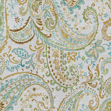 10' X 14' Ivory Blue And Green Paisley Washable Area Rug With UV Protection - HomeRoots - Flyclothing LLC