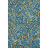 3' X 5' Navy Blue Green And Gold Paisley Distressed Washable Area Rug With UV Protection - HomeRoots - Flyclothing LLC