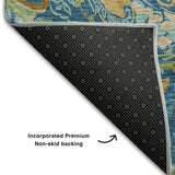9' X 12' Navy Blue Green And Gold Paisley Distressed Washable Area Rug With UV Protection - HomeRoots - Flyclothing LLC