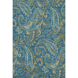 9' X 12' Navy Blue Green And Gold Paisley Distressed Washable Area Rug With UV Protection - HomeRoots - Flyclothing LLC
