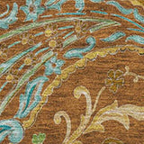 3' X 5' Rust Blue And Green Paisley Washable Area Rug With UV Protection - HomeRoots - Flyclothing LLC