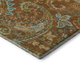 5' X 8' Rust Blue And Green Paisley Washable Area Rug With UV Protection - HomeRoots - Flyclothing LLC