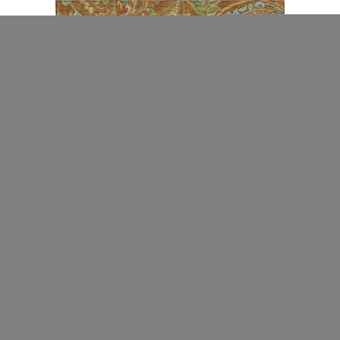 8' X 10' Rust Blue And Green Paisley Washable Area Rug With UV Protection - HomeRoots - Flyclothing LLC