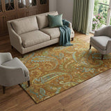 9' X 12' Rust Blue And Green Paisley Washable Area Rug With UV Protection - HomeRoots - Flyclothing LLC