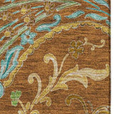 10' X 14' Rust Blue And Green Paisley Washable Area Rug With UV Protection - HomeRoots - Flyclothing LLC