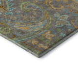 5' X 8' Taupe Green And Blue Paisley Distressed Washable Area Rug With UV Protection - HomeRoots - Flyclothing LLC