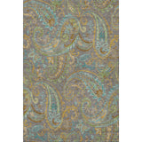 5' X 8' Taupe Green And Blue Paisley Distressed Washable Area Rug With UV Protection - HomeRoots - Flyclothing LLC