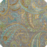 8' Taupe Green And Blue Paisley Washable Round Rug With UV Protection - HomeRoots - Flyclothing LLC