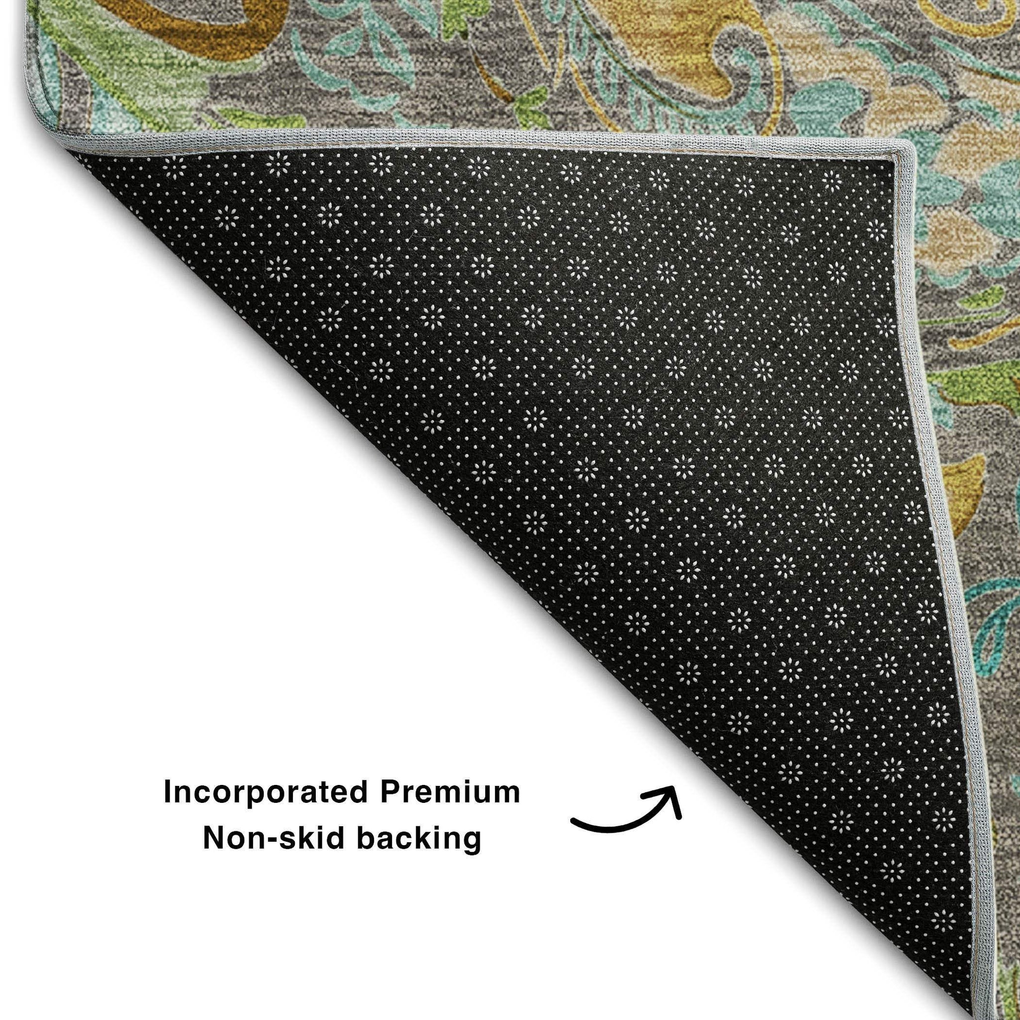 10' X 14' Taupe Green And Blue Paisley Washable Area Rug With UV Protection - HomeRoots - Flyclothing LLC
