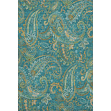 5' X 8' Teal Green And Gold Paisley Washable Area Rug With UV Protection - HomeRoots - Flyclothing LLC