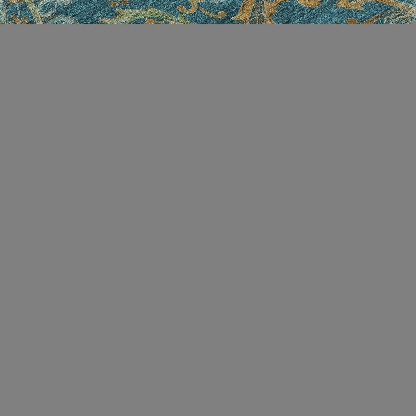 9' X 12' Teal Green And Gold Paisley Distressed Washable Area Rug With UV Protection - HomeRoots - Flyclothing LLC