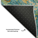 10' X 14' Teal Green And Gold Paisley Distressed Washable Area Rug With UV Protection - HomeRoots - Flyclothing LLC