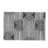 3' X 5' Black And Ivory Geometric Distressed Washable Area Rug With UV Protection - HomeRoots - Flyclothing LLC
