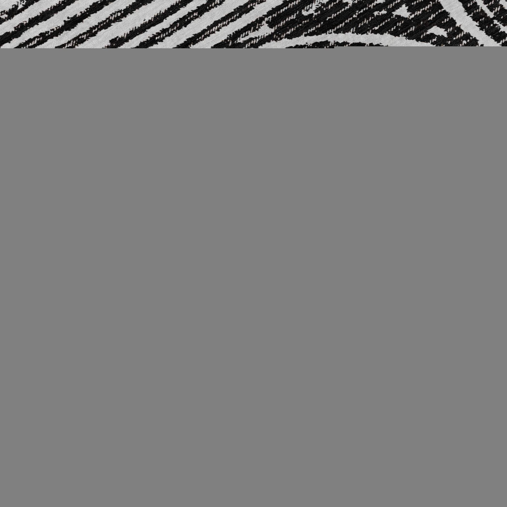 3' X 5' Black And Ivory Geometric Distressed Washable Area Rug With UV Protection - HomeRoots - Flyclothing LLC