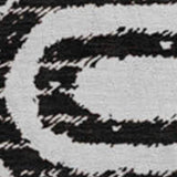 8' Black And Ivory Geometric Distressed Washable Round Rug With UV Protection - HomeRoots - Flyclothing LLC